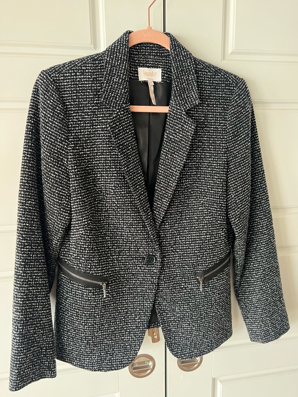 Laundry by Shelli Segal B&W Metallic Blazer